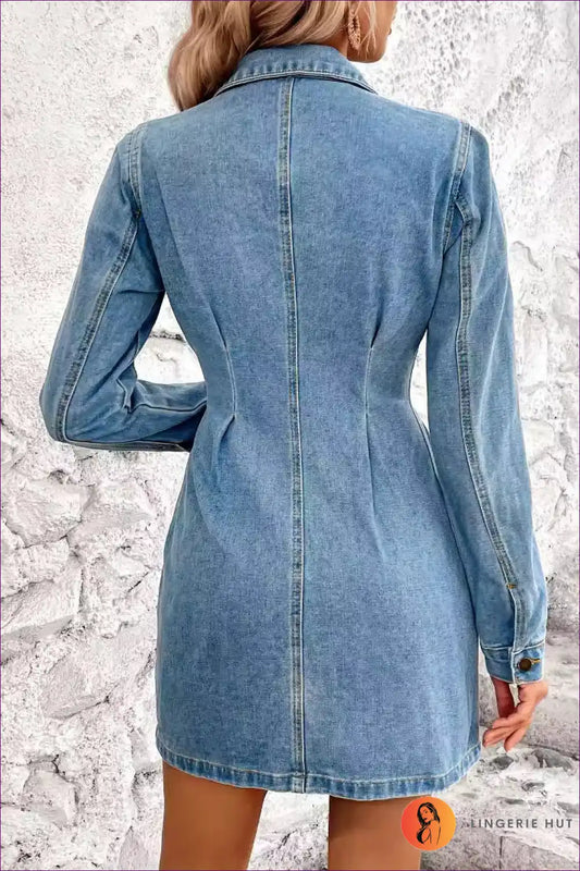 Denim Button-up Dress - Timeless Elegance
