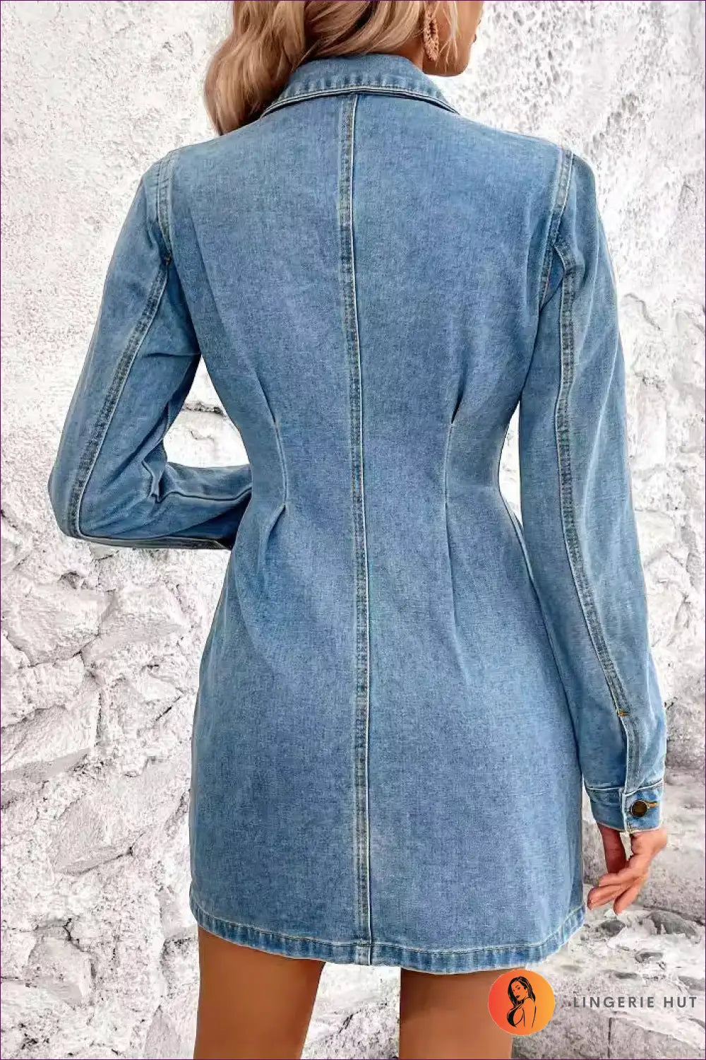 Denim Button-up Mini Dress - Effortless Everyday Style - Dresses - Lingerie Hut - A-line • All Season • Casual • Date
