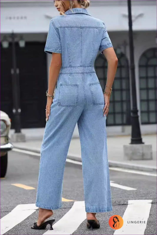 Denim Jumpsuit - Effortless All-day Style - One-pieces - Lingerie Hut - All Season • Autumn • Casual • Everyday