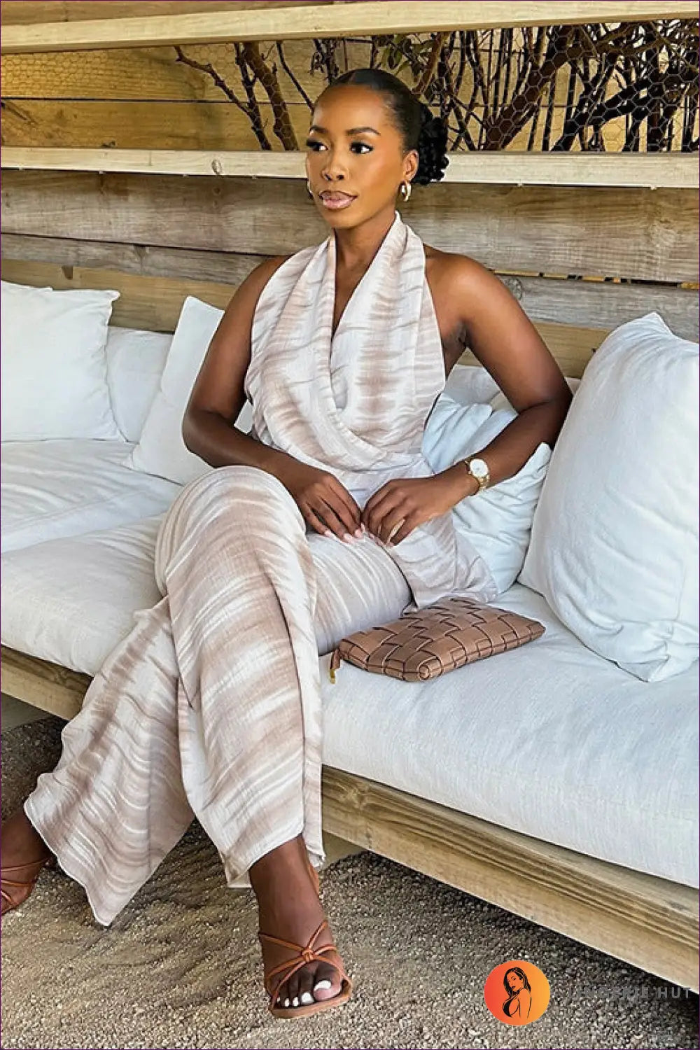 Draped Halter Jumpsuit - Effortless Elegance for any Occasion - Dresses - Lingerie Hut - All Season • Backless • Casual