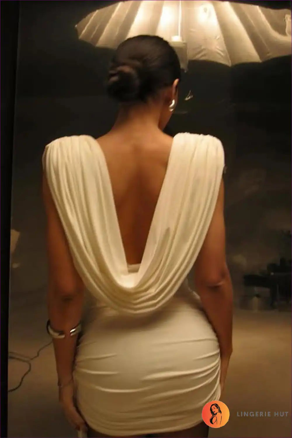 Draped Mini Dress with Asymmetric Hem - Party Night for Date Night, Dresses, Evening Wear, just In,