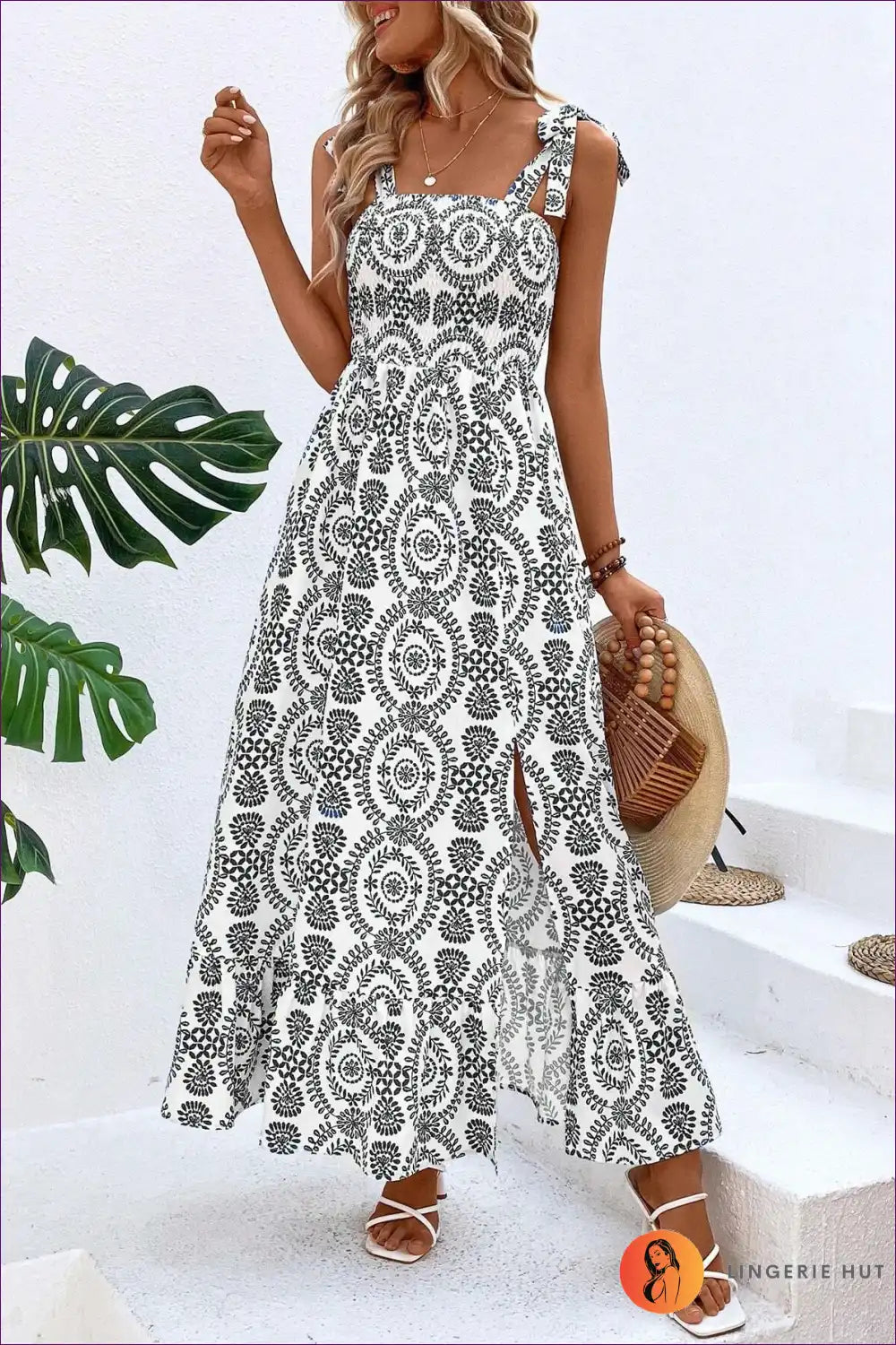 Dress with Paisley Print - Bohemian Garden Party for A-line, Boho, Casual, Cutout,