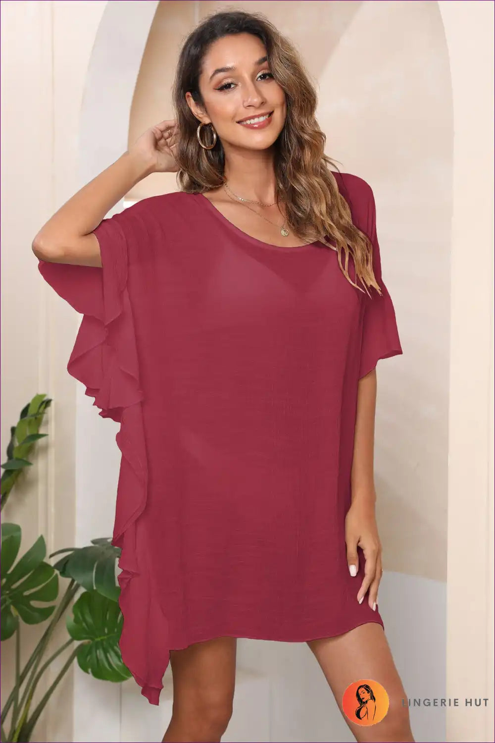 Effortless Ruffle Sleeve Dress – Casual Chic