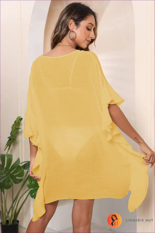 Effortless Ruffle Sleeve Dress – Casual Chic