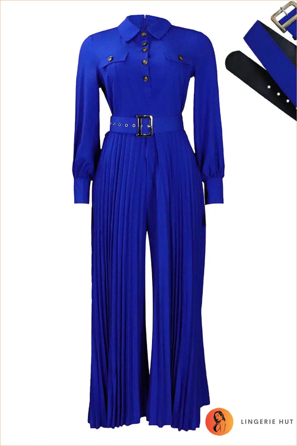 Elegant Belted Pleated Dress - Effortless All-day Chic - s / Blue - Autumn • Belted • Casual • Clothing • Lingerie Hut