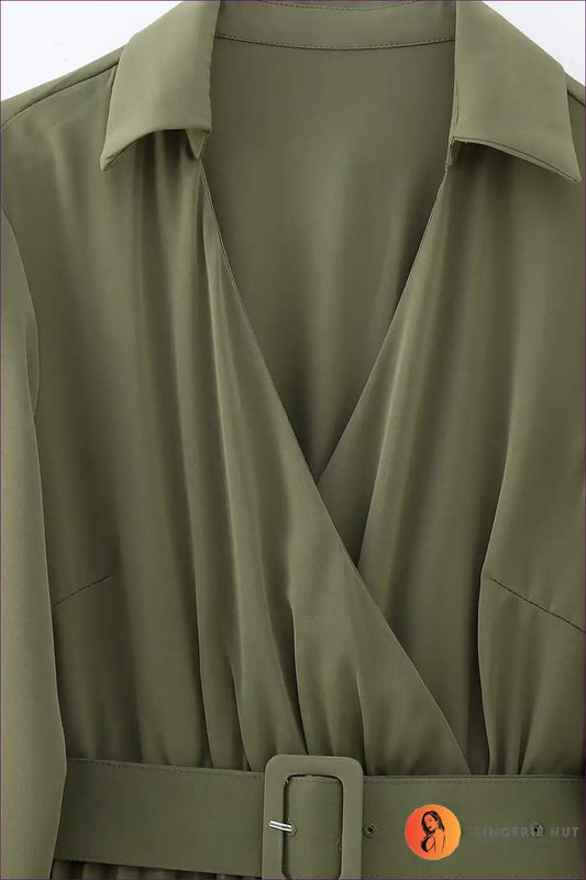 Elegant Belted Pleated Dress | Timeless Office Style