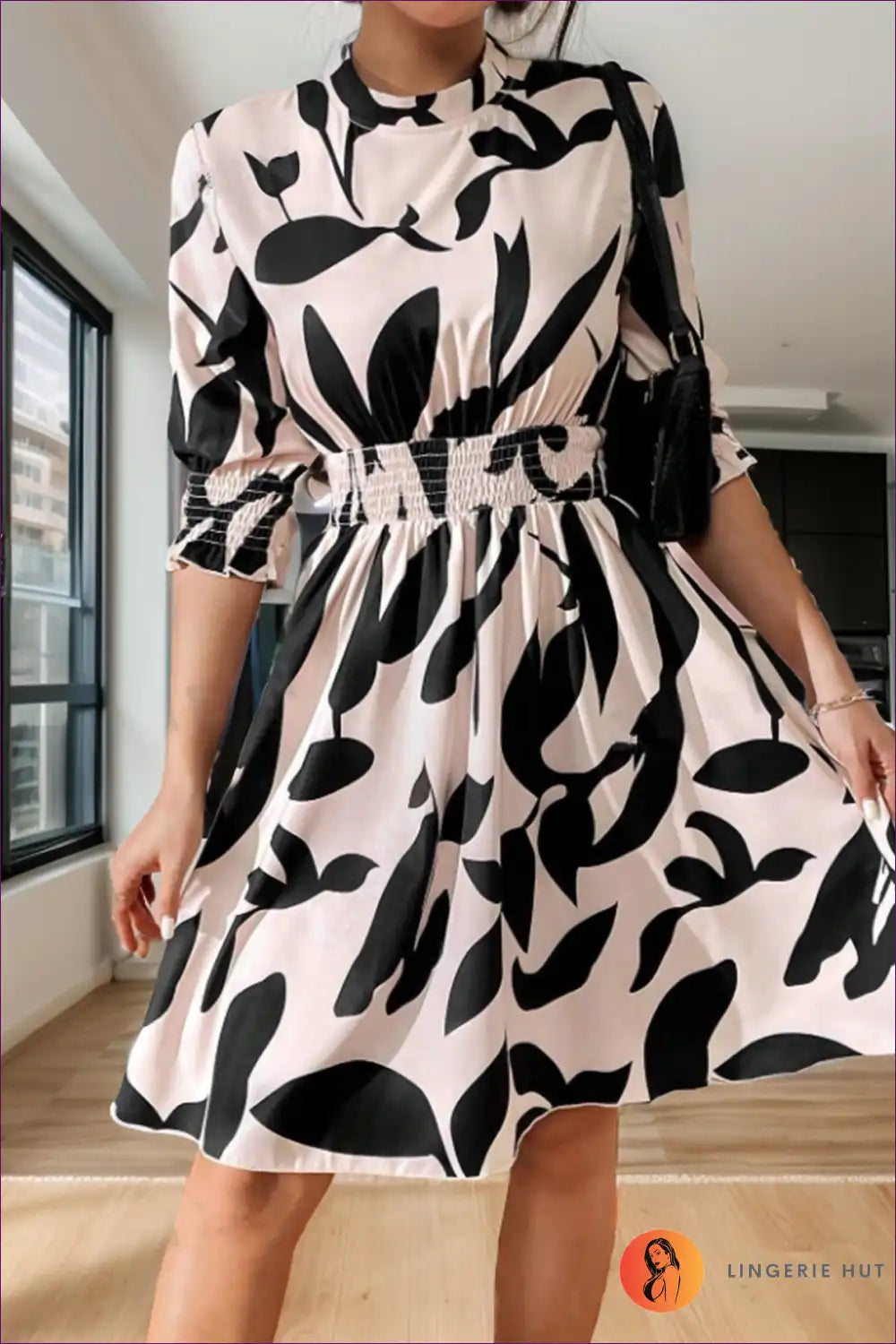 Elegant Belted Smocked Dress – Summer Chic