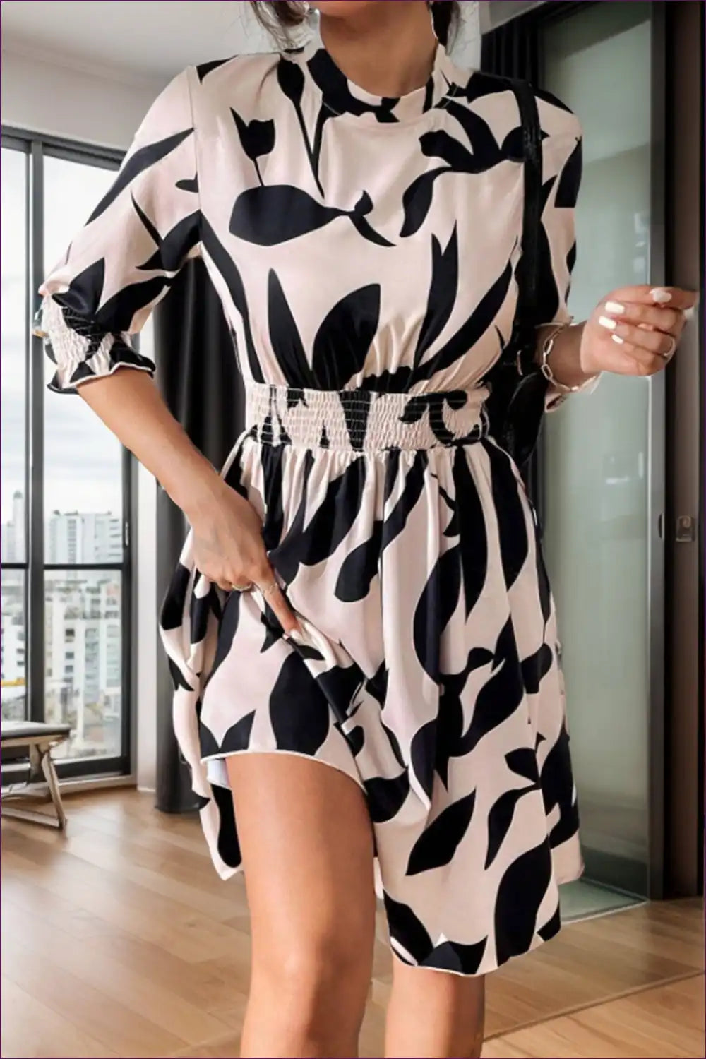 Elegant Belted Smocked Dress – Summer Chic