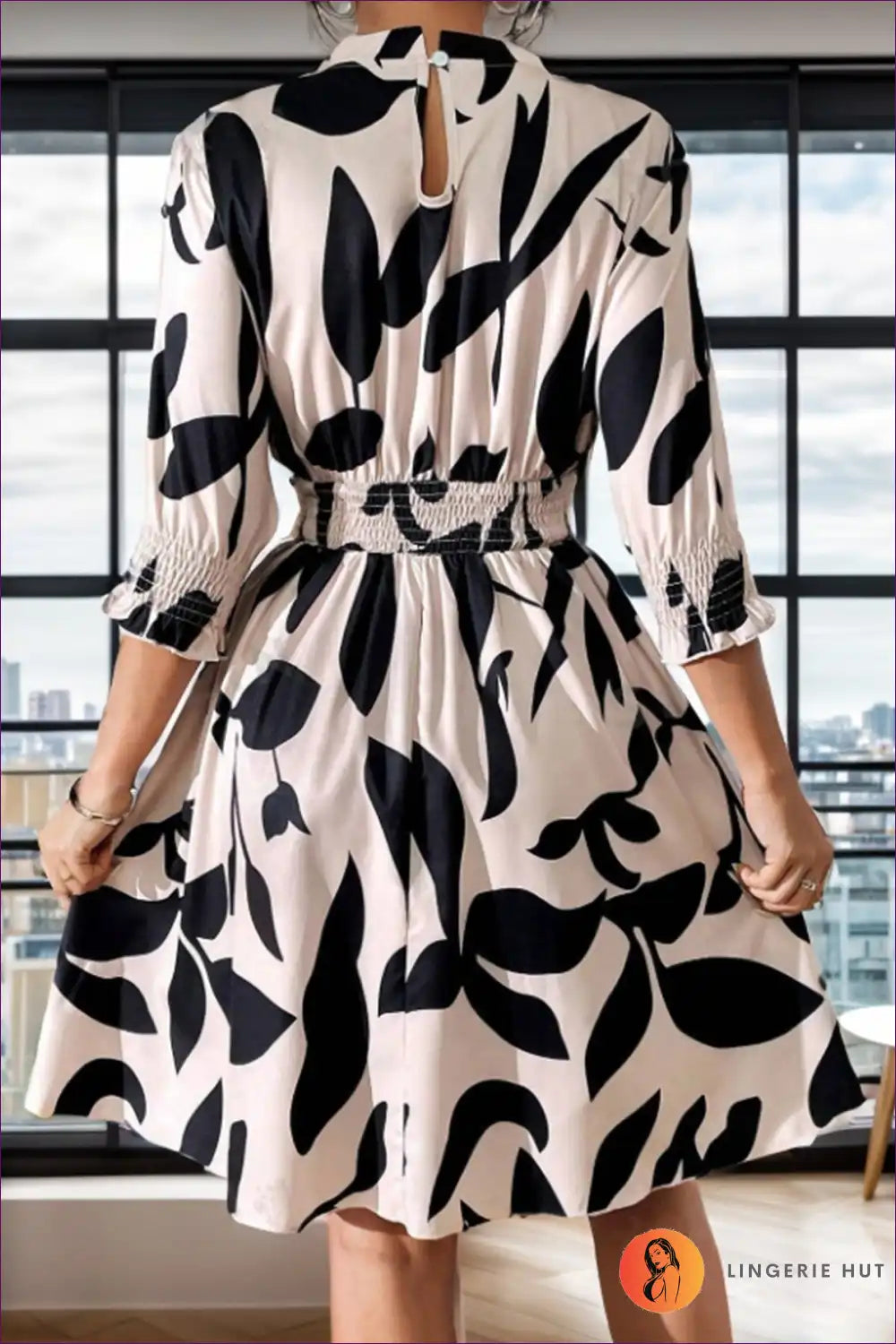 Elegant Belted Smocked Dress – Summer Chic