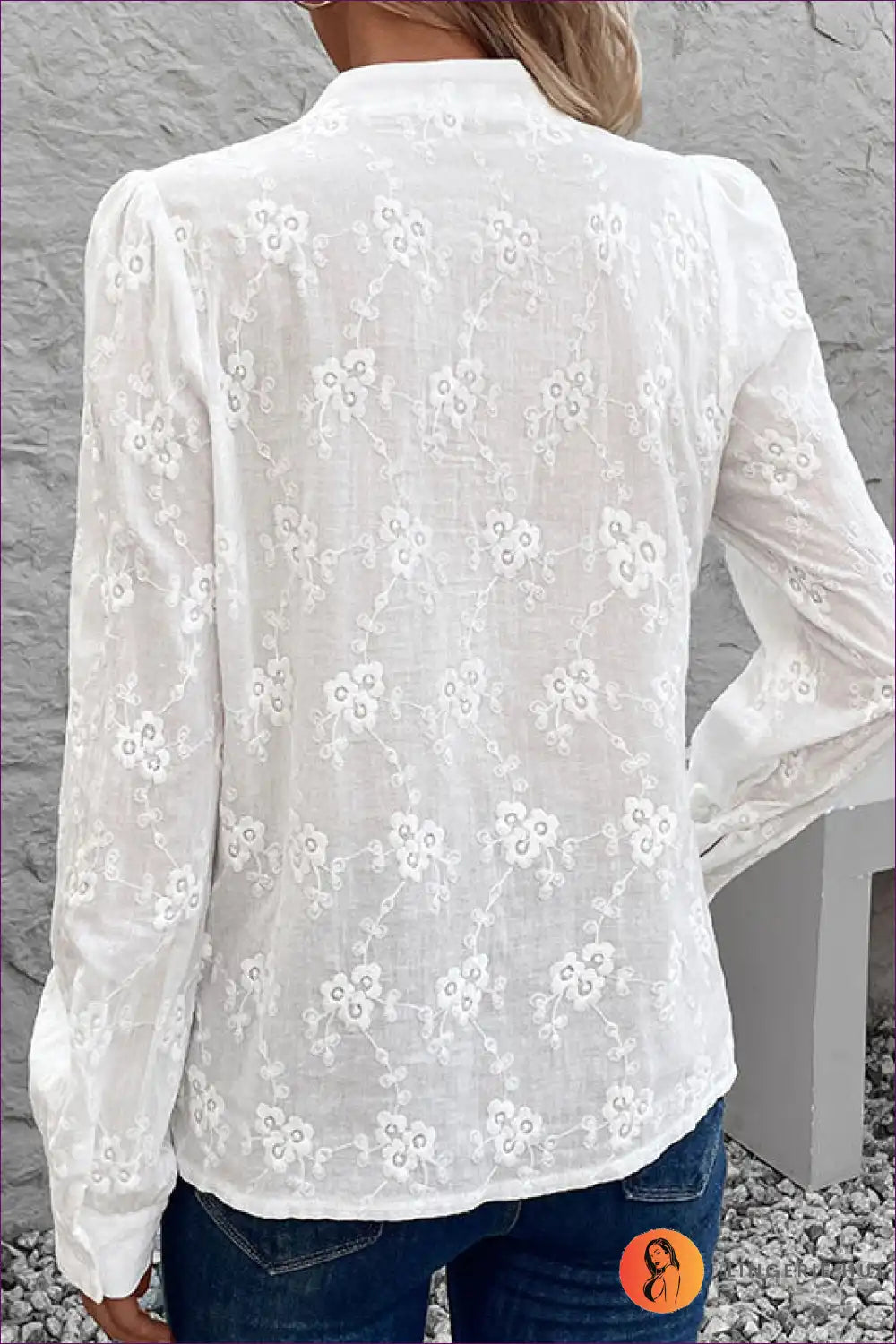 Elegant Jacquard Button-up Shirt - Spring Sophistication For x