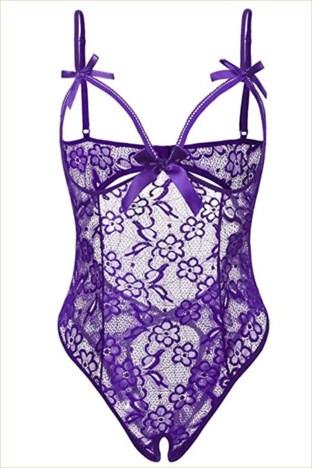 Embroidered Floral Lace Teddy with Cutout Detail - Bodysuit - All Season • Boudoir • Date Night • Lingerie Hut