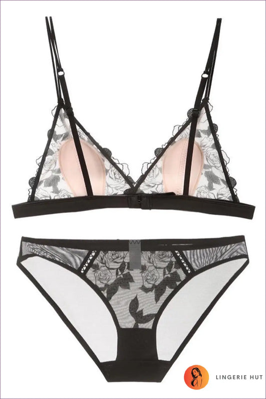 Embroidered Lace Bralette Set - Understated Romance - Bra - Lingerie Hut - All Season • Boudoir • Casual • Cutout