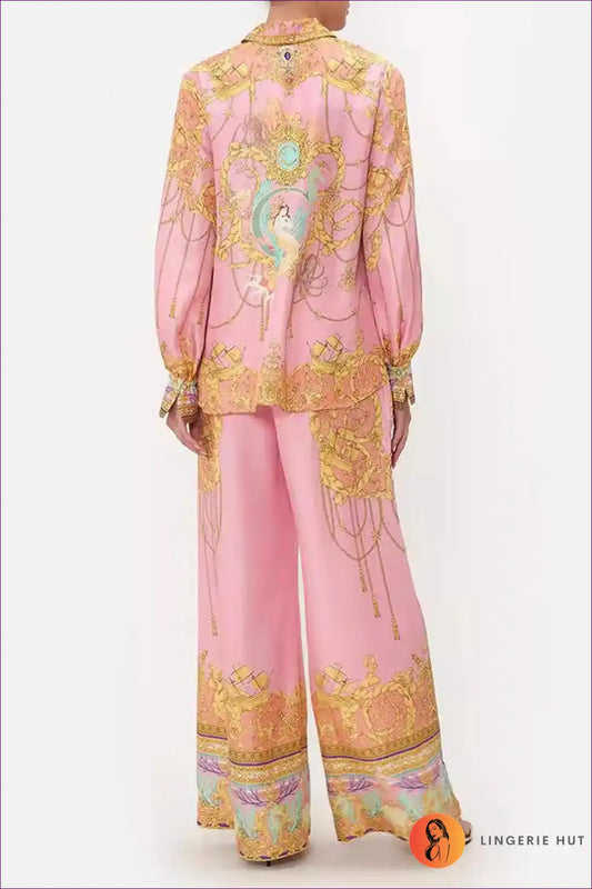 Enchanted Garden Silk Pajama Set - Luxurious Loungewear for Boho, Glamour, Loungewear, Night In, Party