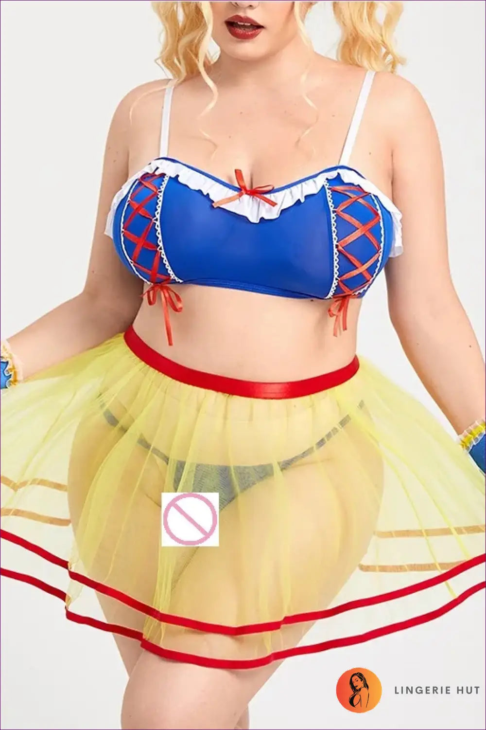 Fairytale Costume with Ribbon Lace-up Bodice - Storybook Charm - 01 / 4xl - just in • Party • Role Play • Theme Parties