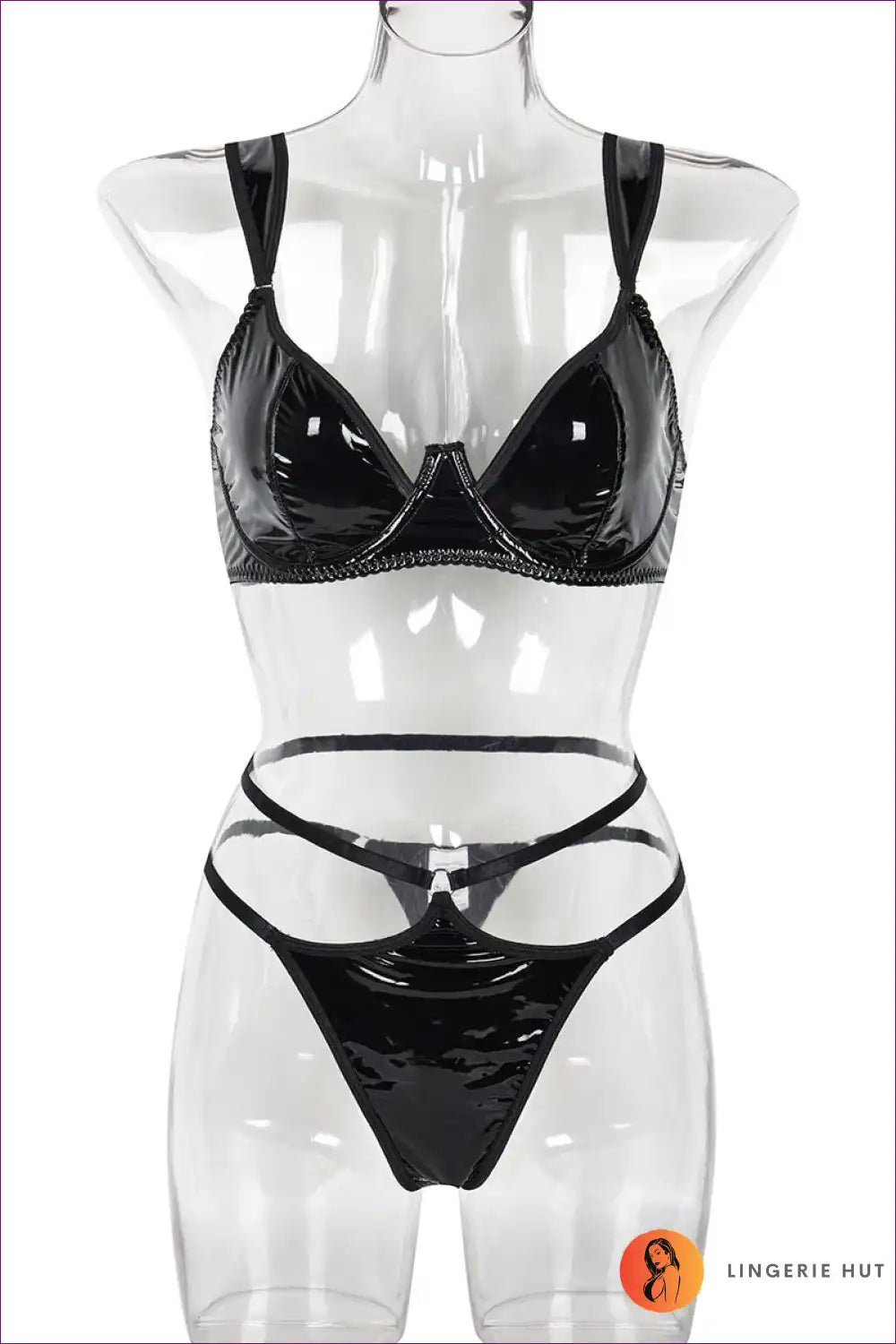 Ready To Turn Up The Heat With Every Layer? Add Faux Leather Fantasy 2-piece Bra Set Your Collection And Step