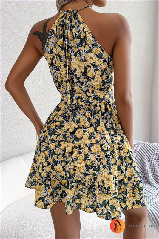Floral Chiffon Summer Dress - Vibrant Elegance
