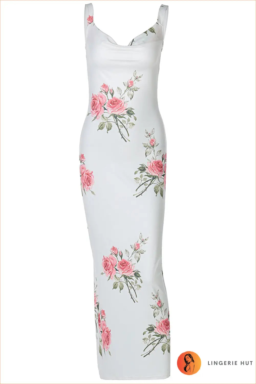 Floral Cowl Neck Maxi Dress - Summer Party Romance - Dresses - Backless • Clothing • Date Night • Lingerie Hut