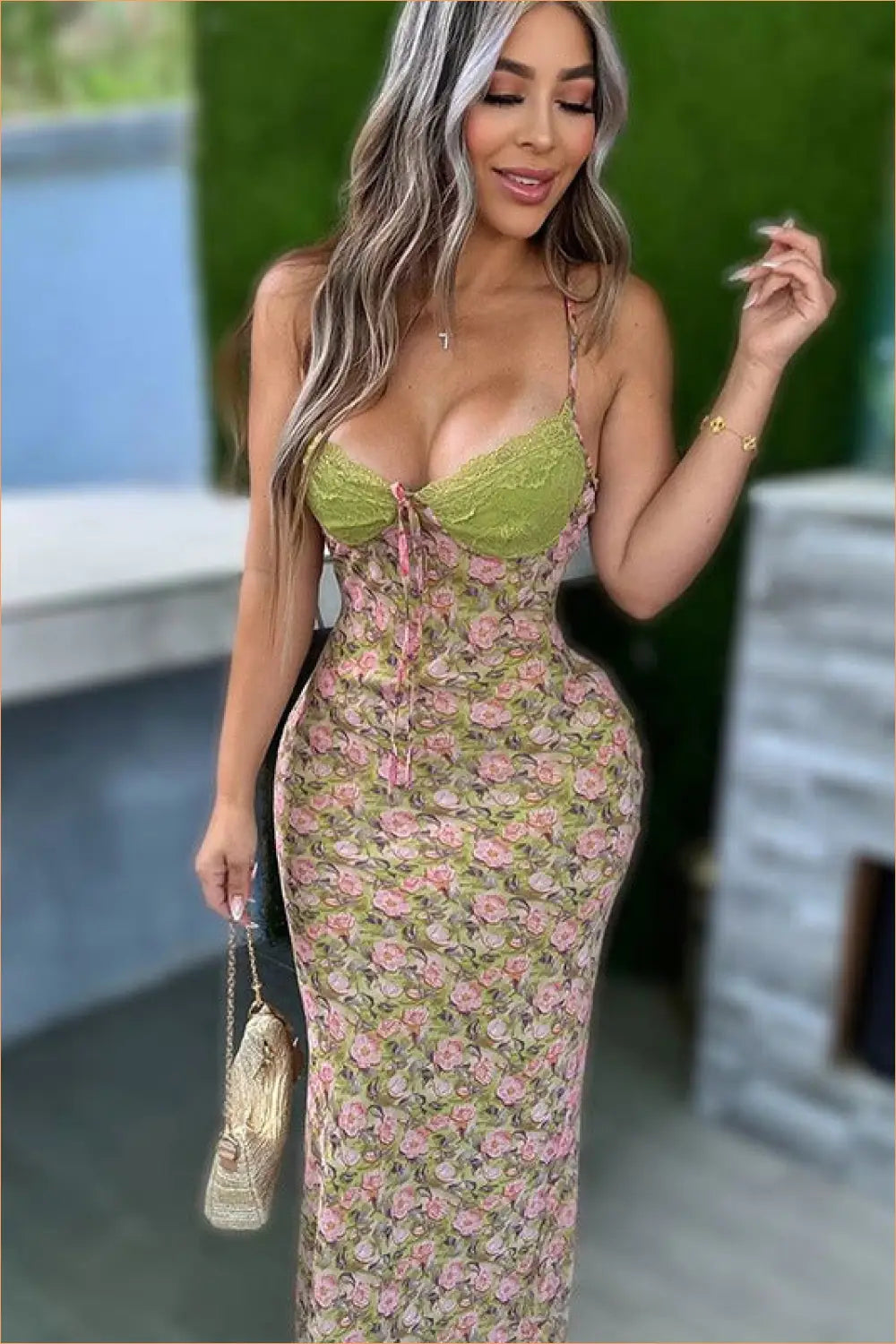Floral Lace Maxi Dress - Garden Party Ready - Dresses - Clothing • Date Night • Glamour - Lingerie Hut