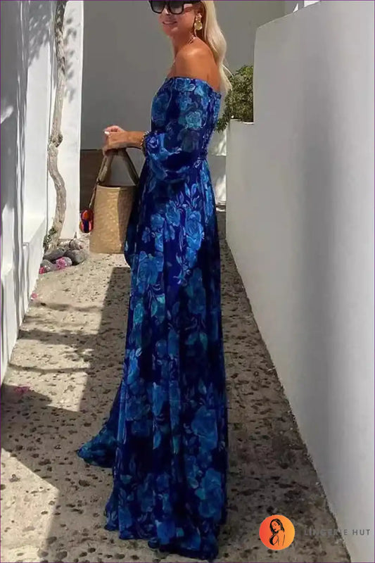 Floral Off Shoulder A-line Dress - Boho Elegance For x