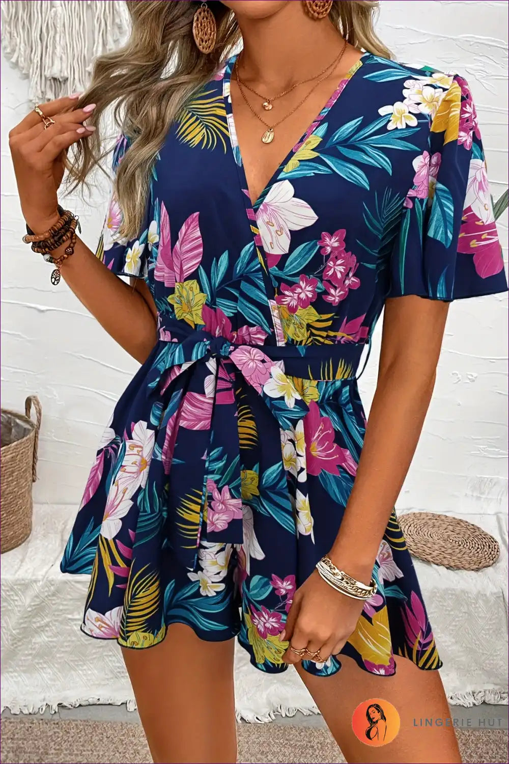 Floral Wrap Romper – Beach Day Essential For x