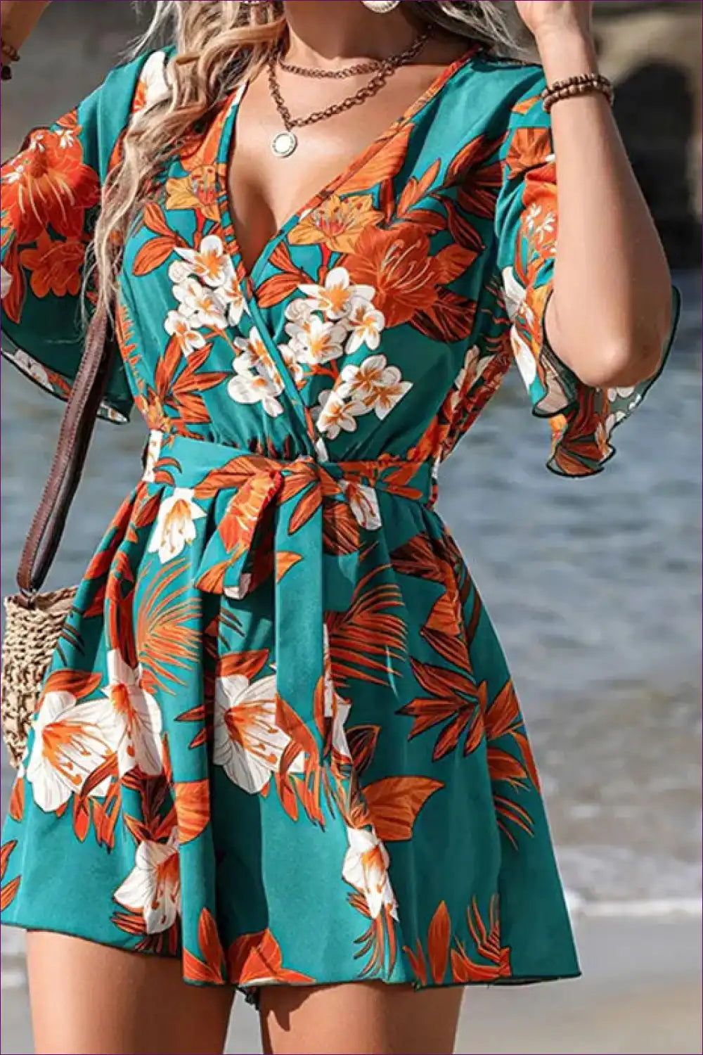 Floral Wrap Romper – Beach Day Essential For x