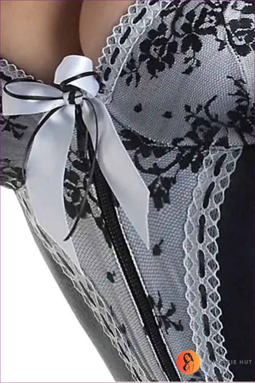 French Maid Costume with Lace Glove Set - Elegant Service - just in • Party • Role Play - Lingerie Hut
