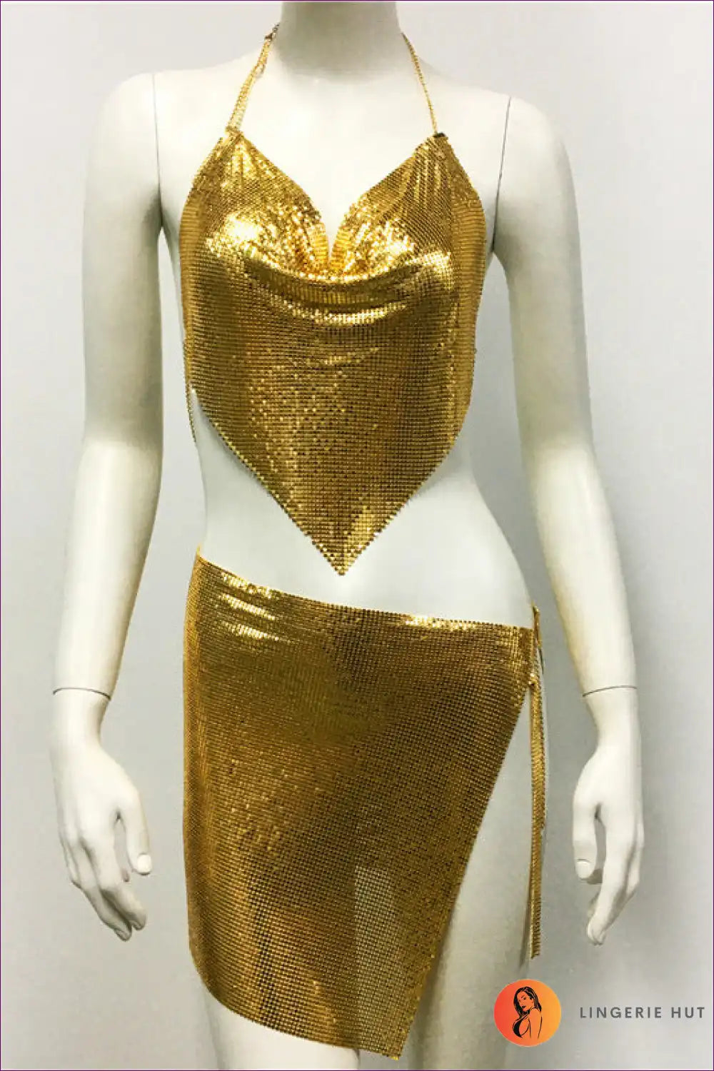 Glam Metal Sequin Skirt Set - Dazzle In Style