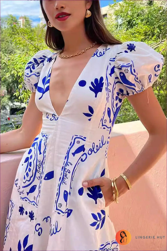 Graphic Maxi Dress with Pockets - Made for Summer Days - Dresses - Lingerie Hut - A-line • Casual • Everyday • Glamour