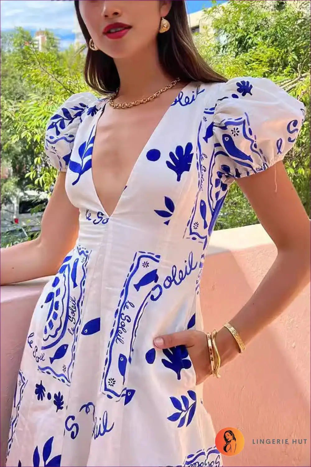 Graphic Pocket Maxi Dress - Effortless Summer Sophistication