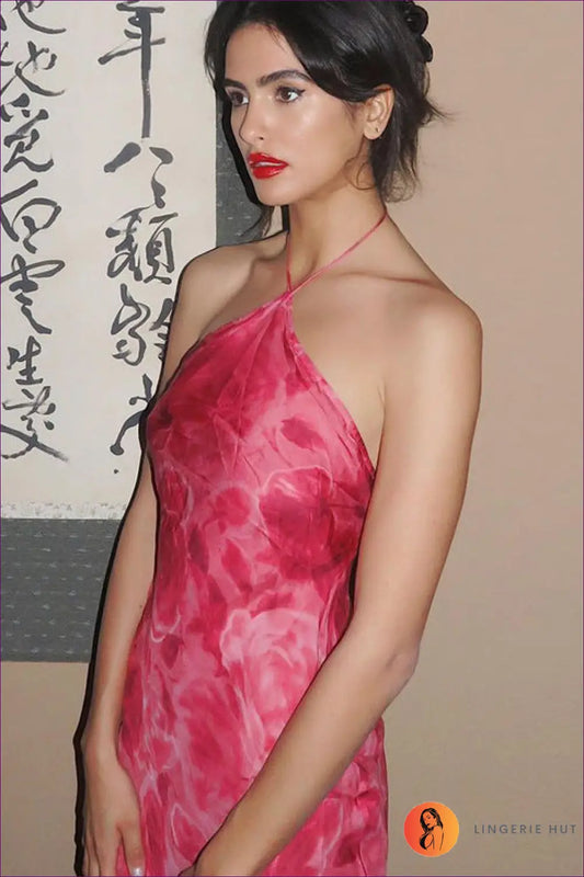 Halter Floral Bodycon Midi Dress - Summer Evenings Sorted - Dresses - Lingerie Hut - Backless • Date Night