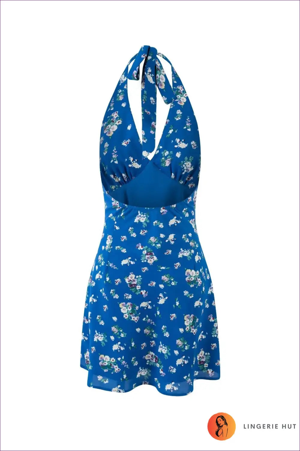 Floral Halter Playsuit with Tie Waist - Effortless Summer Vibes - Lingerie Hut - Backless • Boho • Casual • Cutout