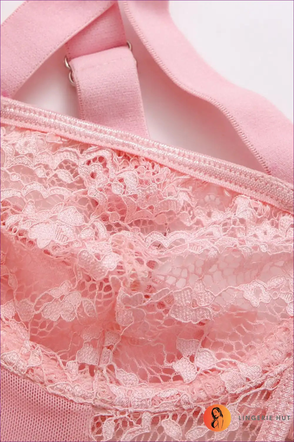 Indulge In Style And Sexiness With Our Harness Ruffle Lace Cut Out Thong Bodysuit. Soft, Stretchy Lace, High
