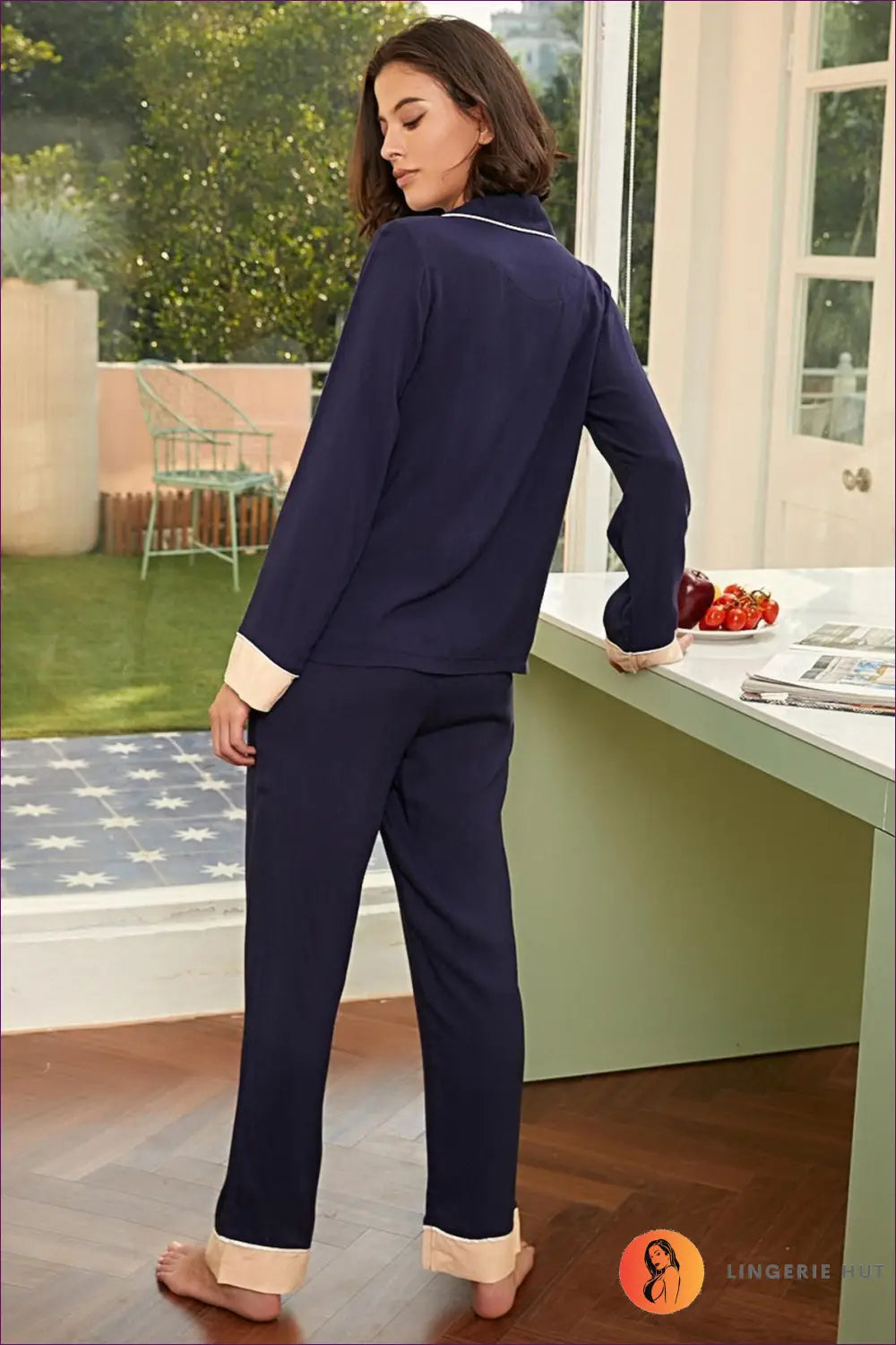 Heart Print Pyjama Set with Button Details - Sweet Dreams - Lingerie Hut - All Season • Autumn • Casual • Cotton