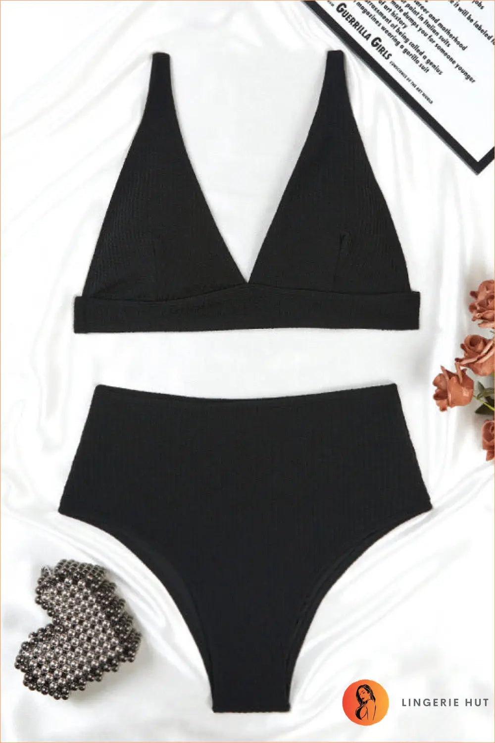 High Waist Bikini - Poolside Chic - s / Black - Beachwear • Boho • Glamour • Waisted - Lingerie Hut
