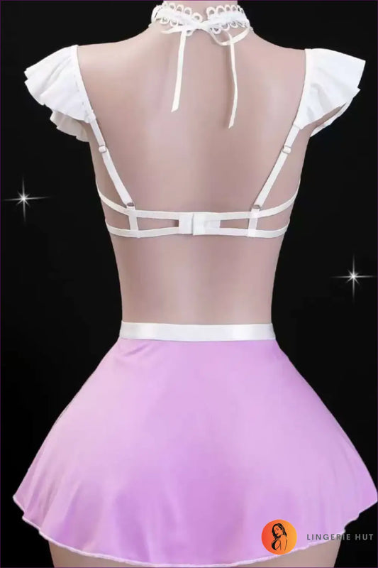 Maid Costume Babydoll with Backless Cutout - Sweet Mischief Edit - Lingerie Hut - Backless • Lace