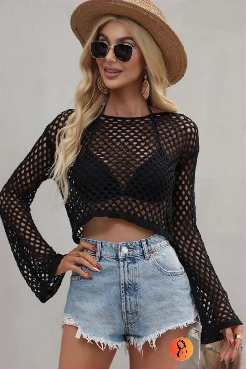 Mesh Long Sleeve Top with Cutout - Effortless Nostalgia - s / Black - Jumper - Autumn • Beachwear • Boho • Casual