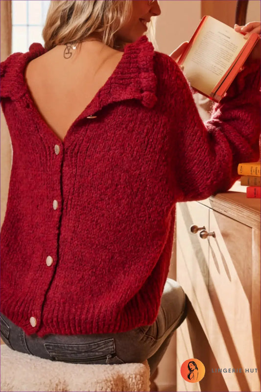 Textured Knit Jumper - Quiet Comfort Everyday Style - s / Burgundy - Casual • Clothing • Glamour • Lingerie Hut