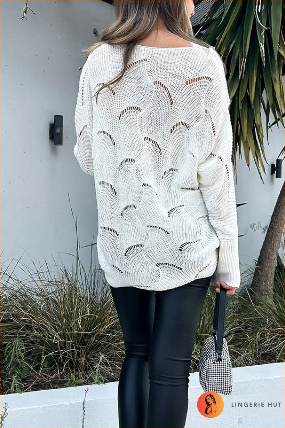 Lace Trim Knit Top - Effortless Everyday Appeal - Sweater - Casual • Clothing • Lace • Loungewear - Lingerie Hut