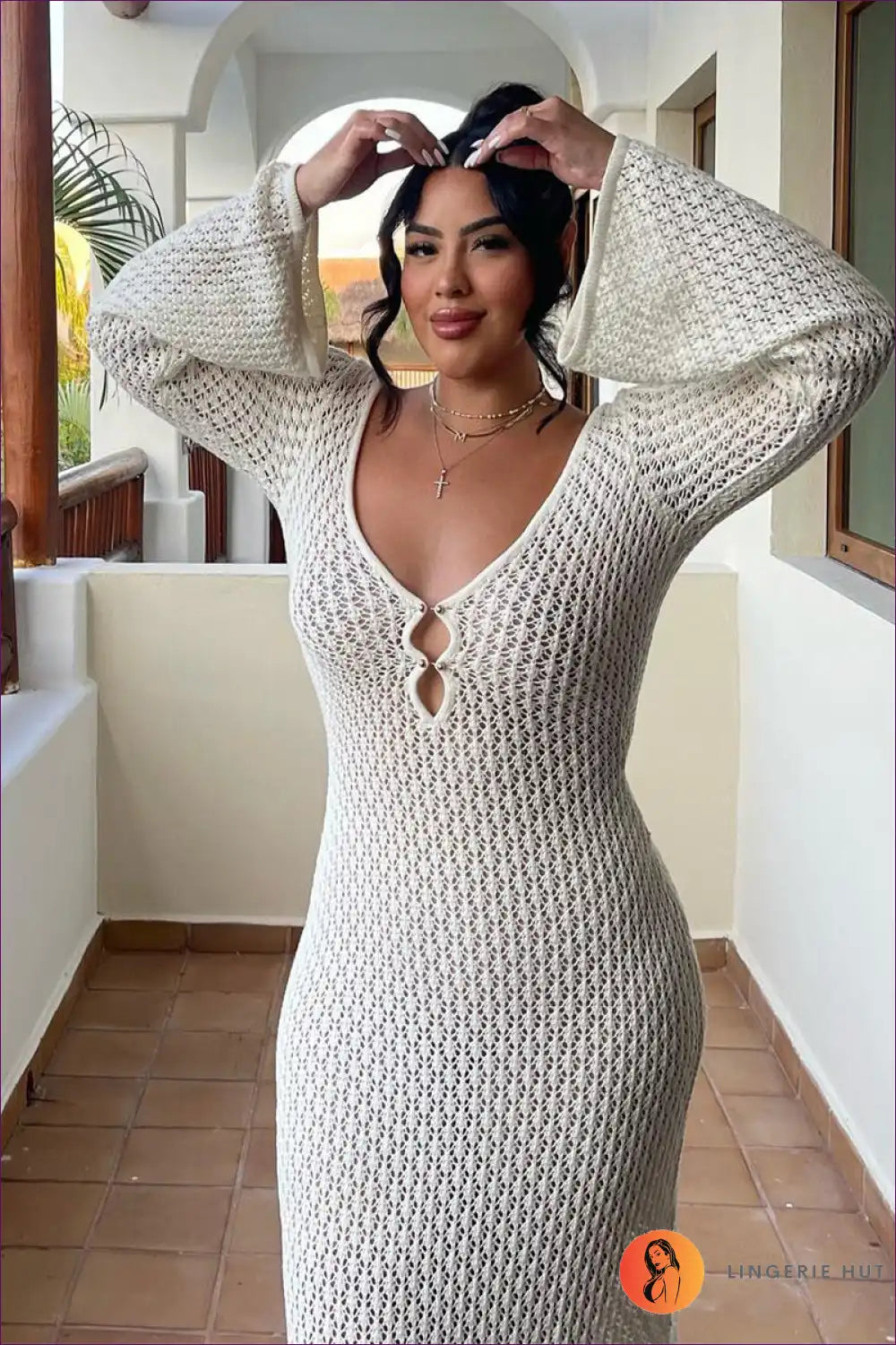 Knitted Siren Dress - Unleash Your Inner Diva For Beachwear, Cover Up, Dress, Maxi, Spring