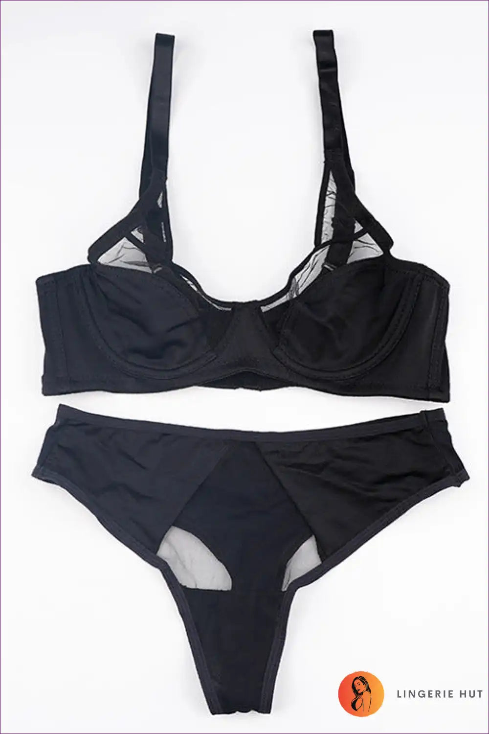 Lace Bralette Set with Mesh Panels - Effortless Allure for Bikini, Bra Set, Everyday, just In, Lace