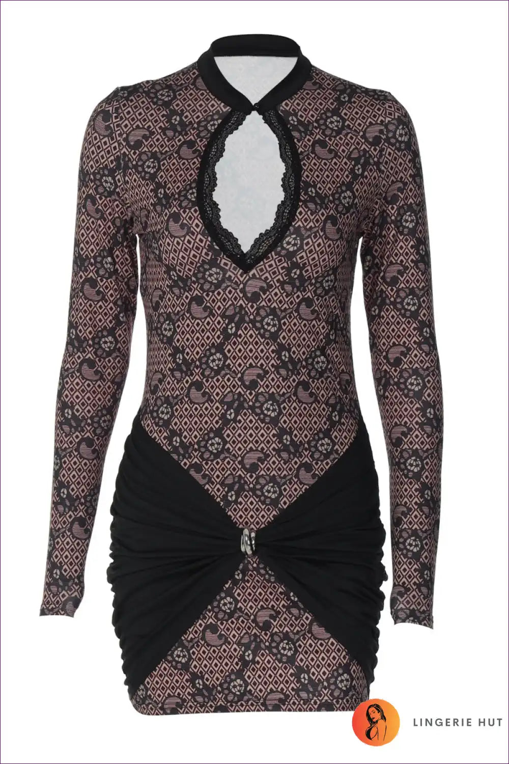 Lace Cut-out Sheath Mini Dress for Party Nights - Moody & Bold