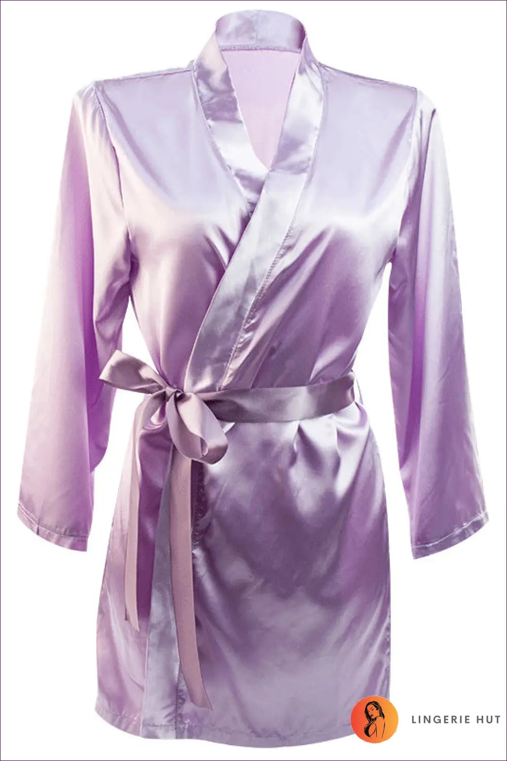 Lace-up Lingerie Set with Satin Robe - Luxe Nights in - Pyjama with - Sleepwear & Loungewear - Hut - All Season