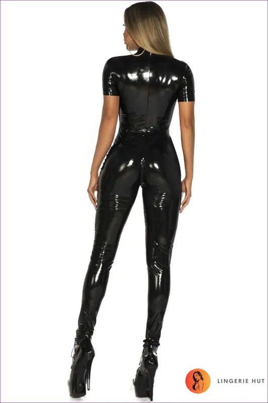 Latex Catsuit with Wet Look Shine - After Dark Glamour - Jumpsuits & Rompers - Lingerie Hut - All Season • Clubwear