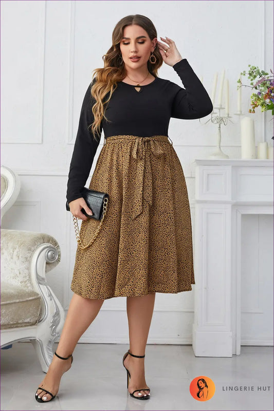 Leopard Print A-line Midi Dress - Effortless Everyday Confidence - Xl / Multi - Dresses - Lingerie Hut - Animal