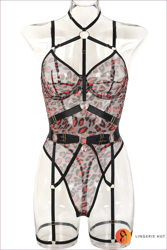 Turn Up The Heat With Our Leopard Print Sheer Mesh Bodysuit. Sexy, Sensual, And Versatile—ideal For