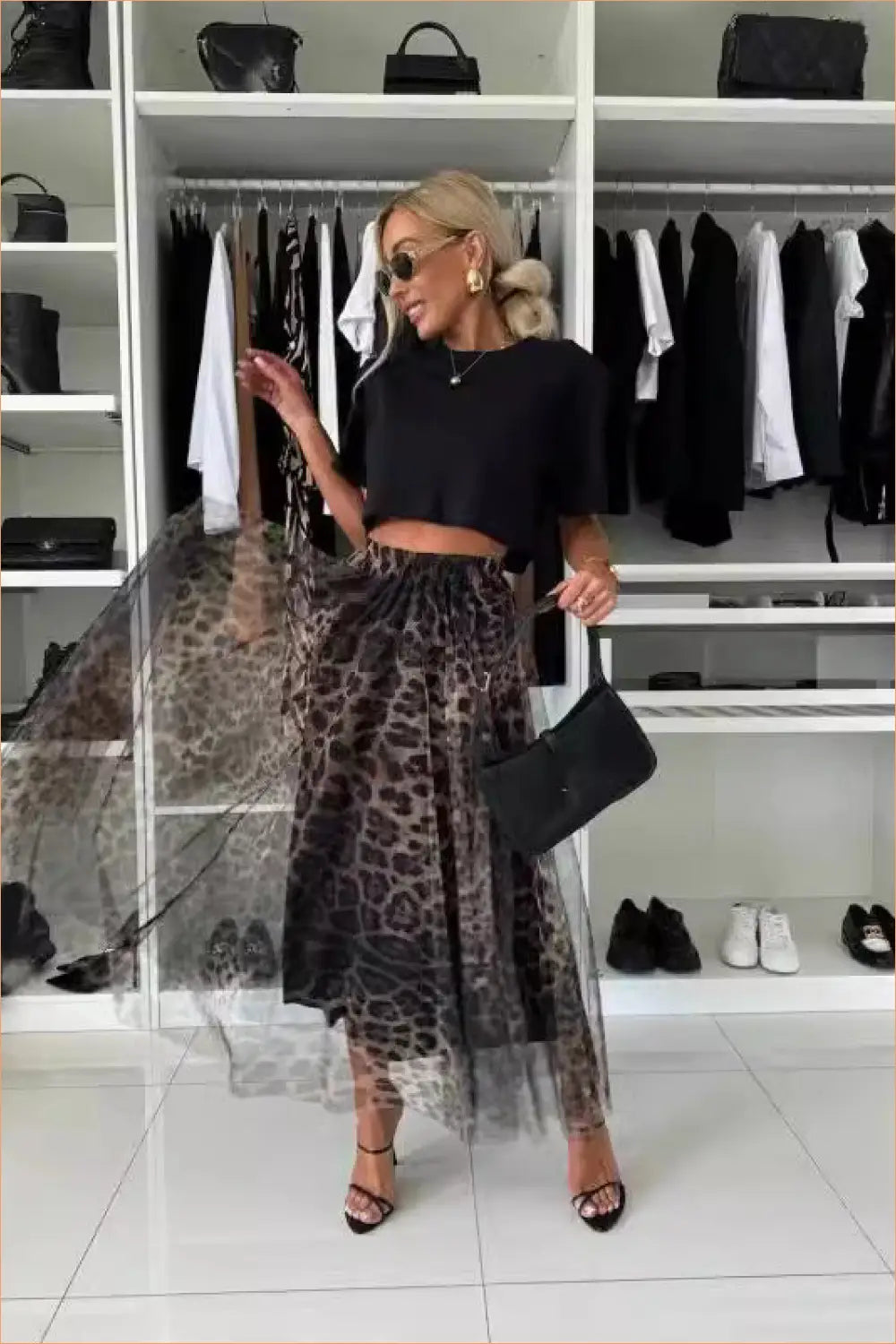 Leopard Print Maxi Skirt - Bodysuit - Animal • Boho • Casual • Clothing • Everyday - Lingerie Hut