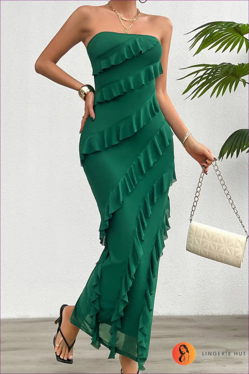 Light Blue Ruffled Maxi Dress - Effortless Elegance