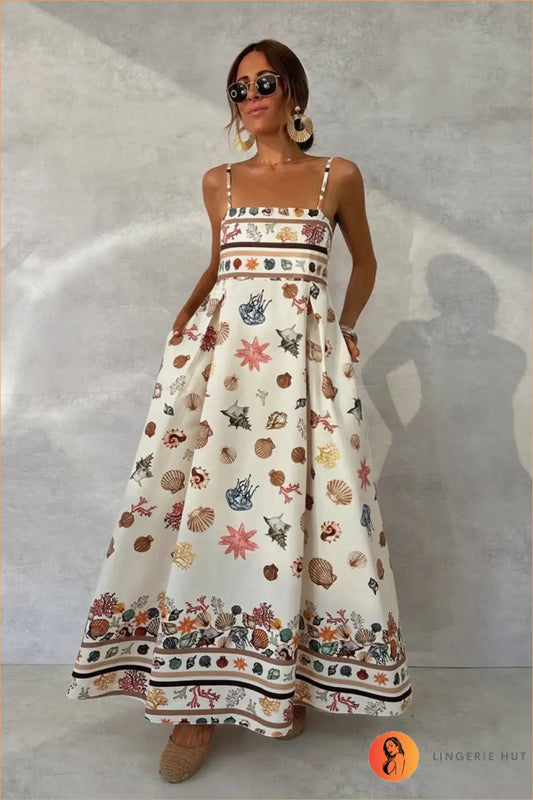 A Line Dress with Draped Detail - Warm Weather Poise - s / Ivory - Casual • Cotton • Dresses - Lingerie Hut