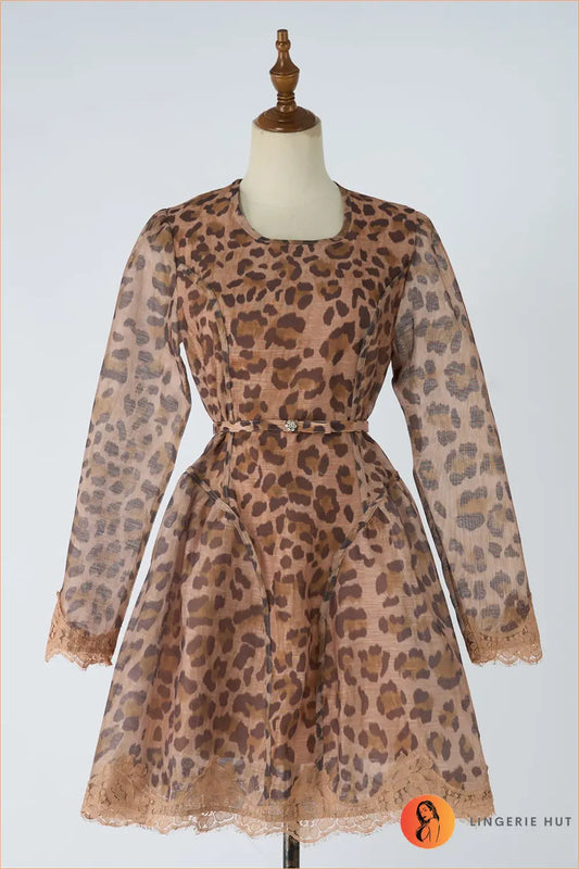 A Line Dress with Fitted Waist - Easy Elegance - m / Apricot - Casual • Cotton • Dresses - Lingerie Hut