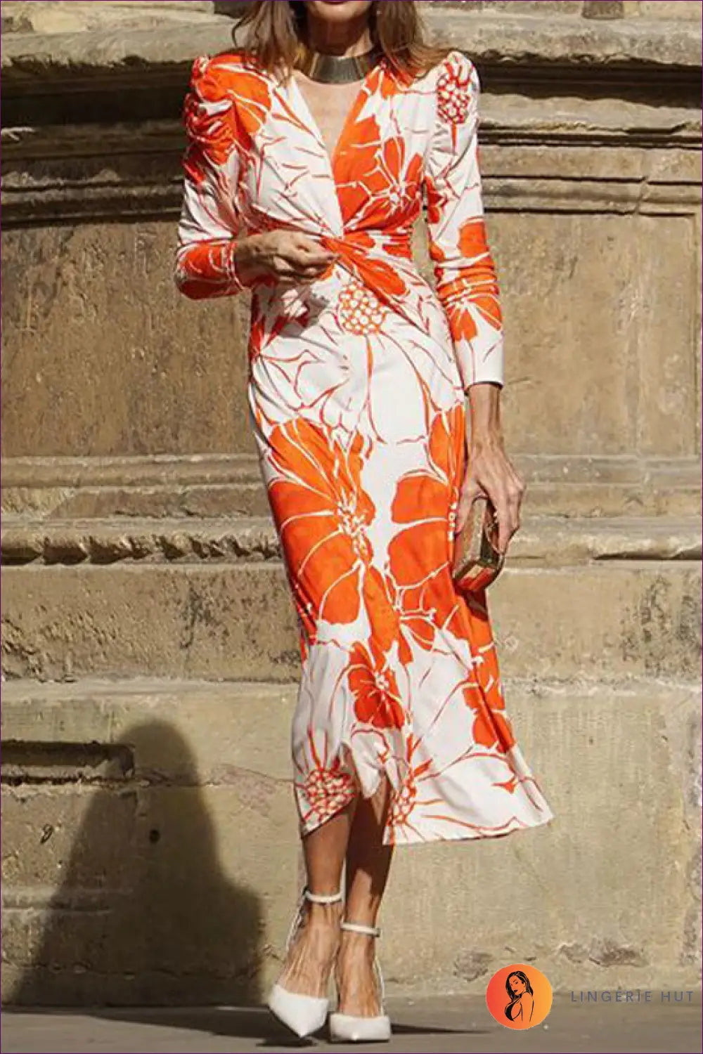 A-line Floral Midi Dress - Understated City Glamour - Dresses - Lingerie Hut - Autumn • Casual • Everyday